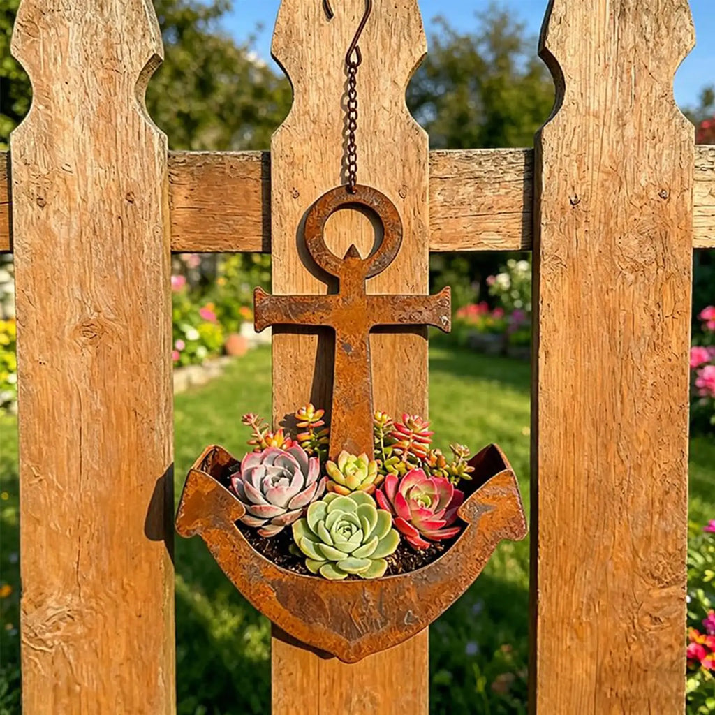 Nautical Planter Metal Retro Flower Container Hangable Pots