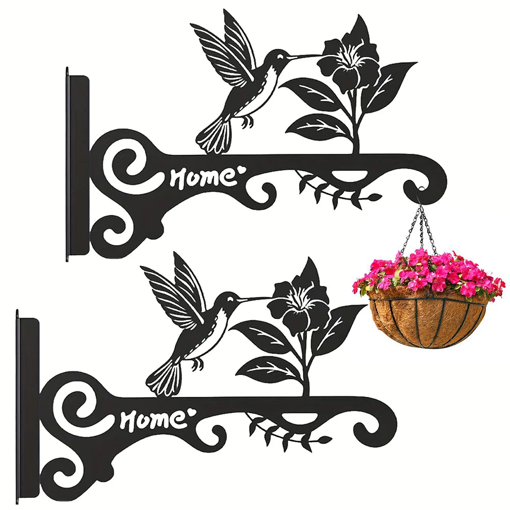 Aesthetic Wall Plant Hanger Bird Design Metal Hanging Bracket Flower