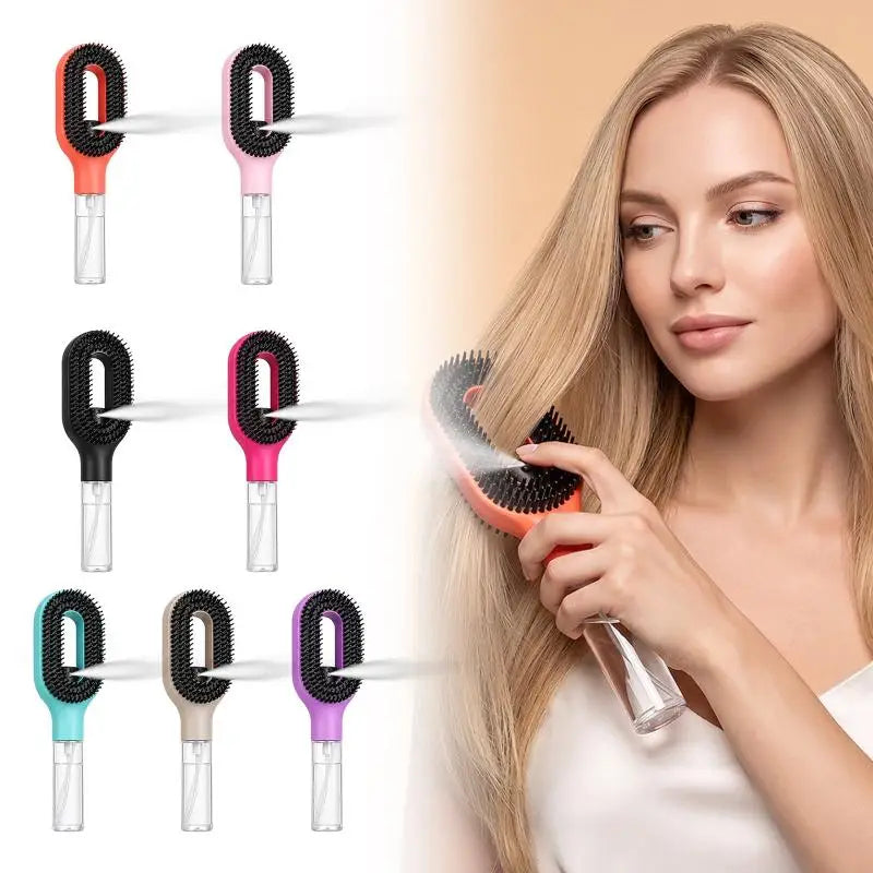 Refillable Spray Hair Brush – Anti-Static Soft Bristle Comb