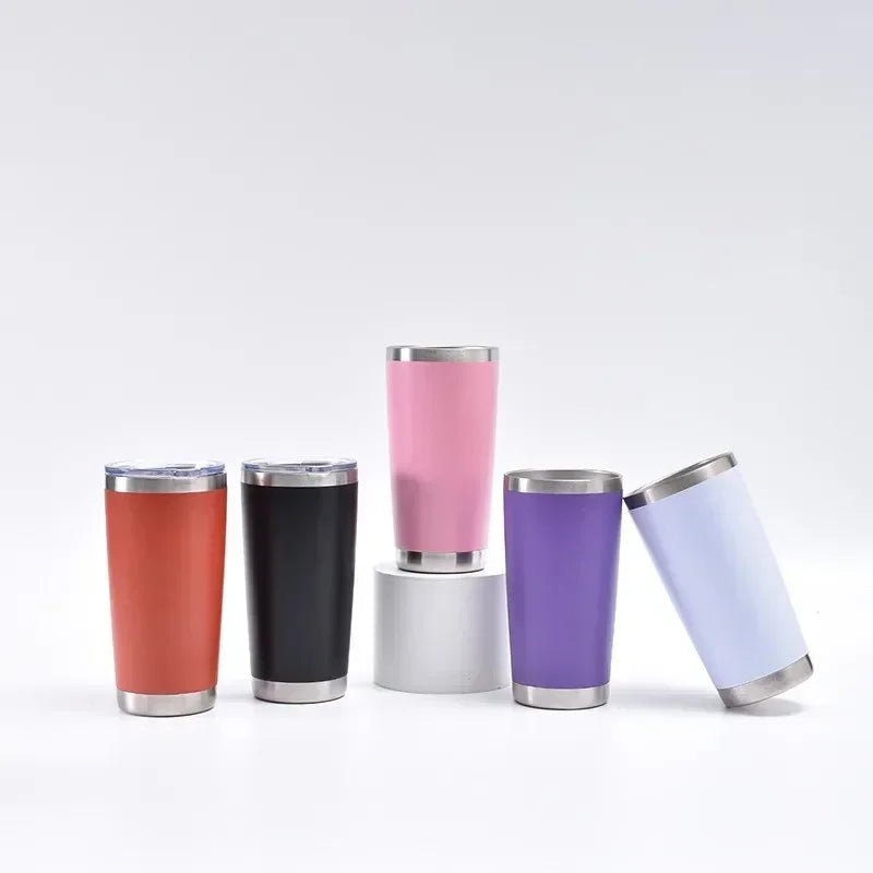 20oz High Color Double Layer Stainless Steel Insulated Cup Car Cup Ice Cream Cup Beer Cup Outdoor Portable Water Cup Zpaxo