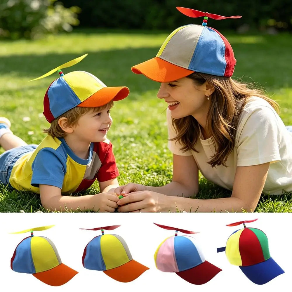 Casual Rainbow Baseball Cap Funny Helicopter Propeller Snapback Hat Bamboo Dragonfly Adventure Dad Hat Boys Girls Zpaxo