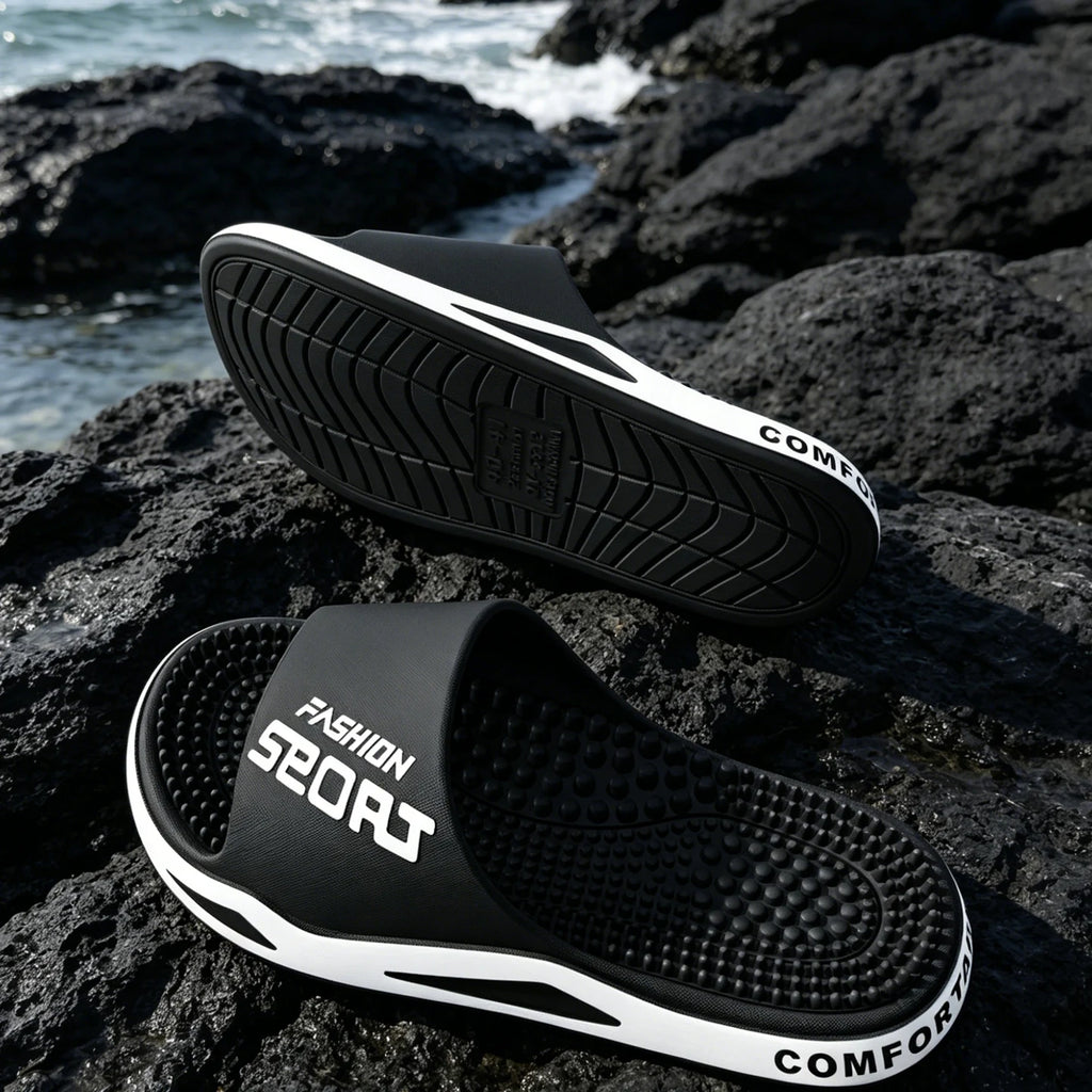 Non-slip Outdoor Men Slippers Massage Particles Soft Comfortable