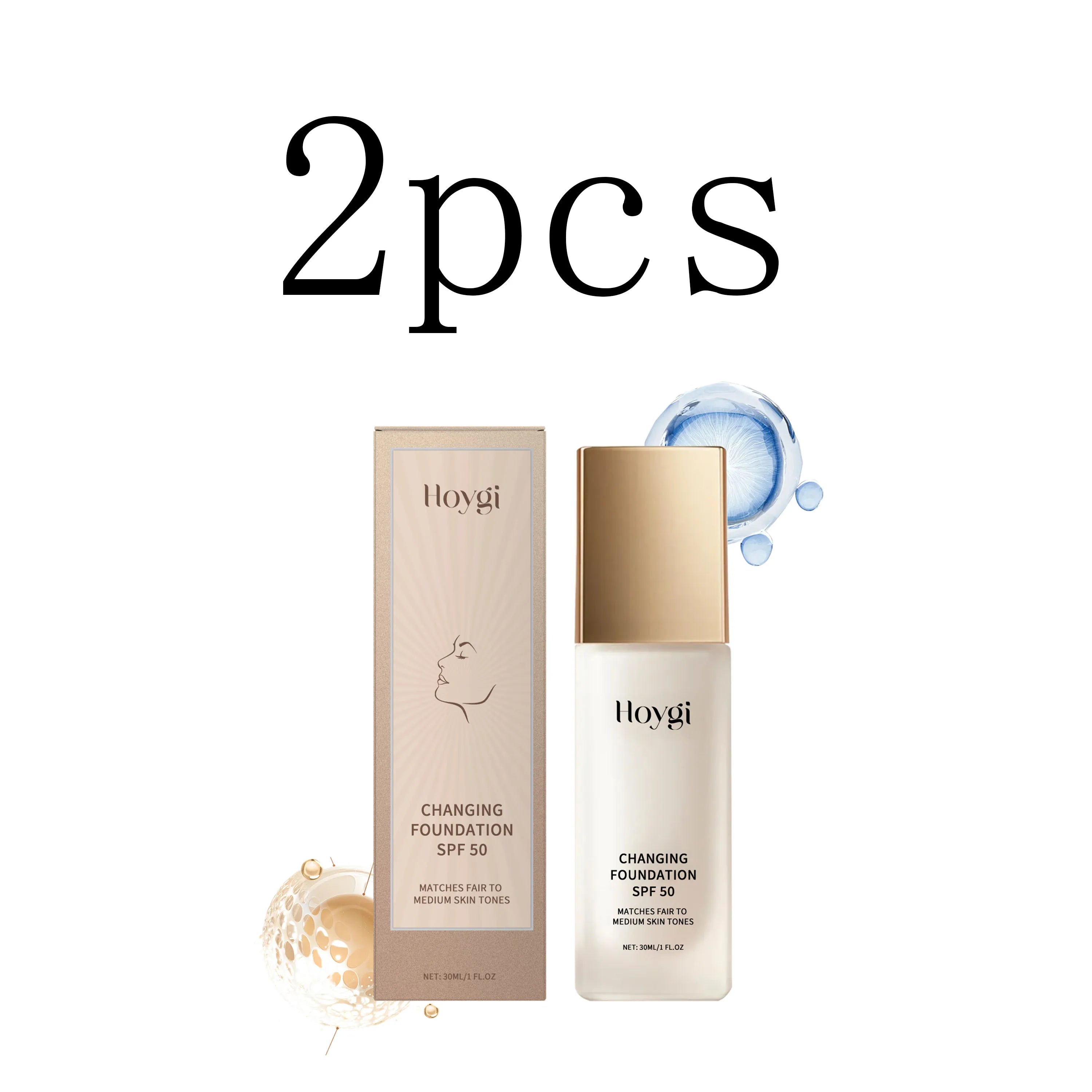 Protective Concealer Foundation Liquid, Lightweight Matte, Gentle, Moisturizing, Bright, Soothing, Skin-Friendly, Suitable for O Zpaxo 2pcs