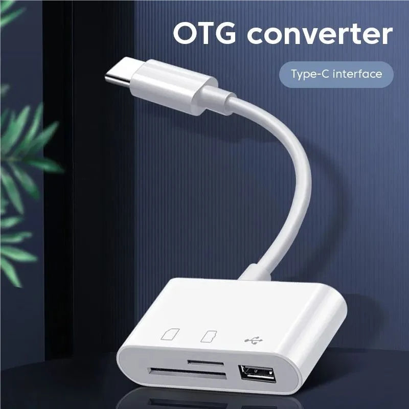 1 C SD TF USB Card Reader OTG Adapter Speed Iphone 15 Laptop Android Zpaxo Type C 3 in 1