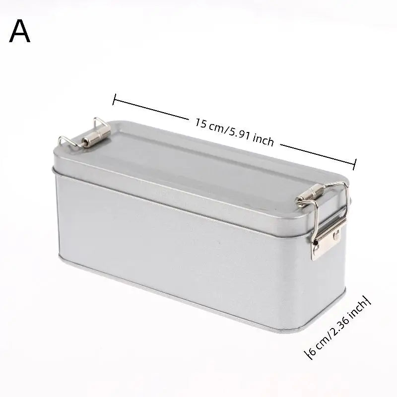 CM1Pc Rectangular Buckle Tinplate Box Lid Metal Storage Cake