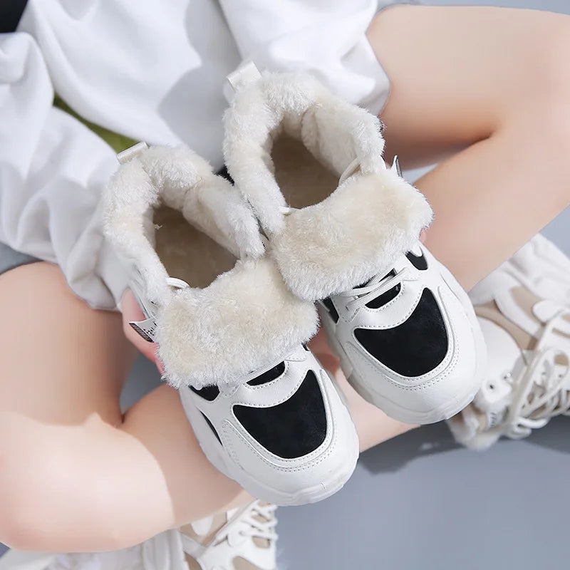 Winter Women Warm Sneakers Platform Snow Boots Ankle Booties Female Zpaxo