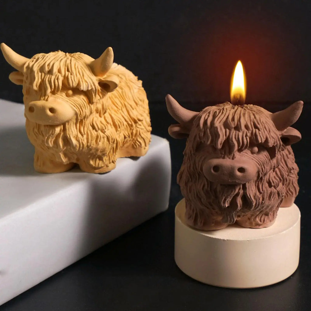 Highland Cow Silicone Mold Reusable 3D Resin Candle Chocolate Cake