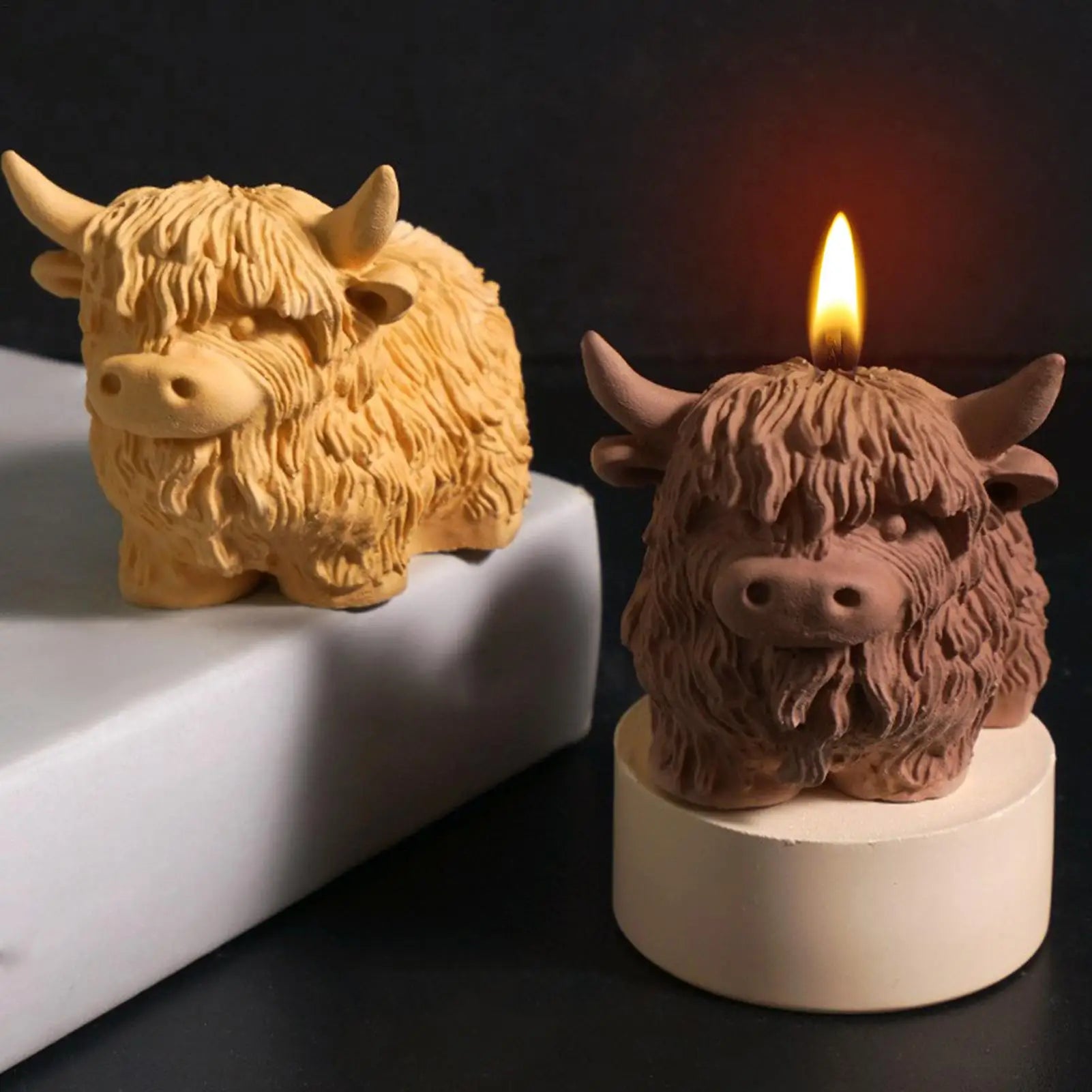 Highland Cow Silicone Mold Reusable 3D Resin Candle Chocolate Cake