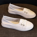 2026 Leather White Sneakers Women Spring Autumn Slip Lazy Elastic Zpaxo 329 White 39 China Mainland