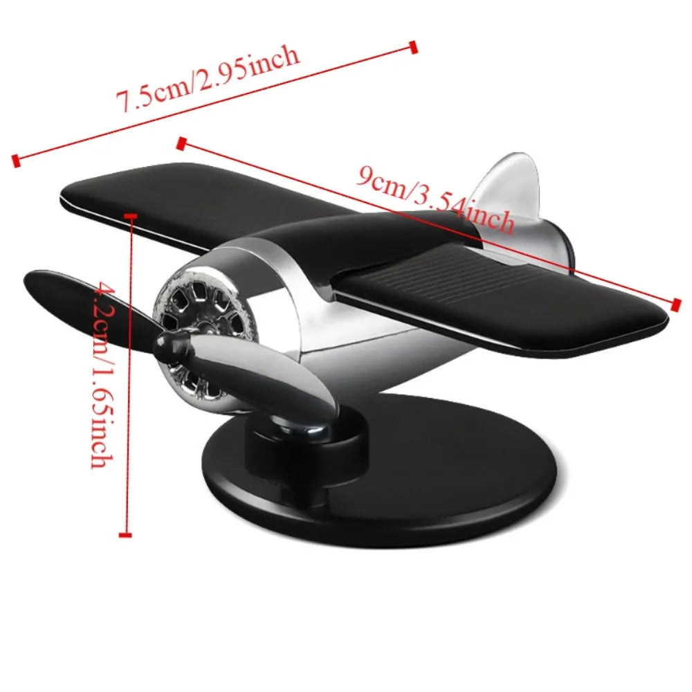 360 Rotary Car Solar Airplane Ornaments Creative Mini Center Console Zpaxo
