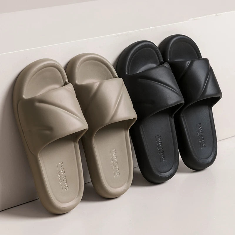 Cloud Slippers Men Bathroom Thick-soled Non-slip Slides Beach Sandals