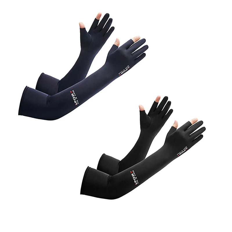 Men Ice Silk Bicycle Sleeves Summer Breathable Cycling Arm Protection