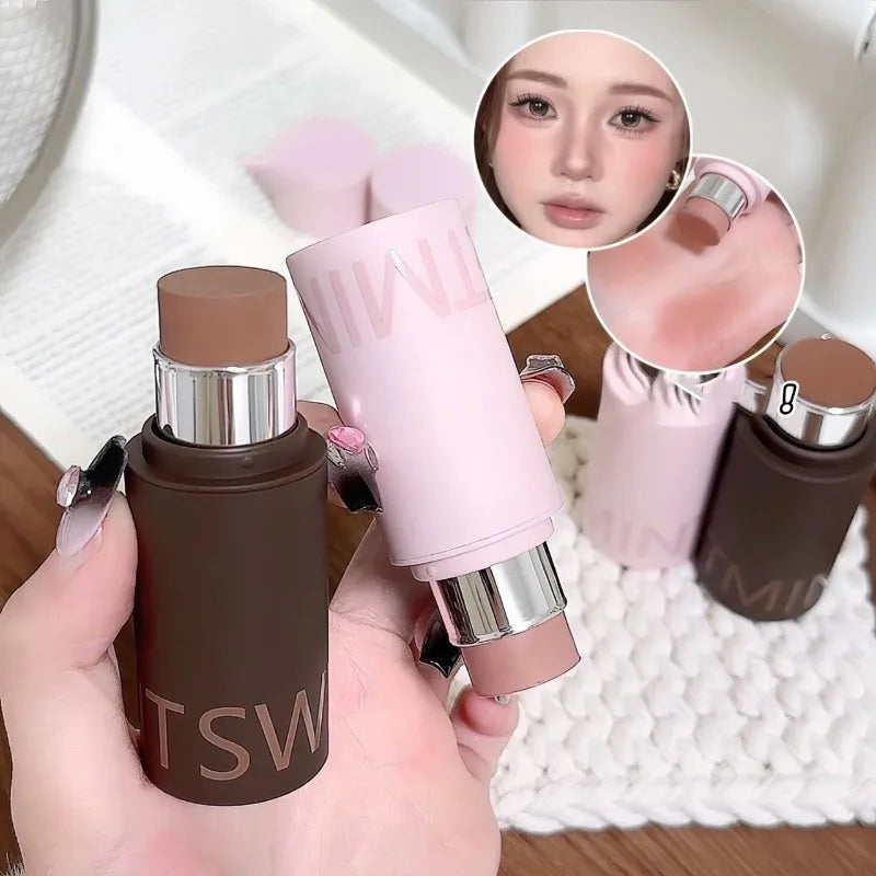 Multi-use Stick Blush Lipstick Contour 3-In-1 Natural Nude Pink Brown