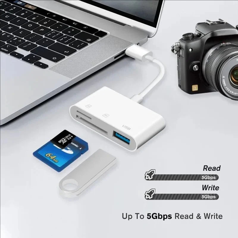 3-in-1 Lightning TF SD USB OTG Card Reader High-speed Data Transfer Zpaxo