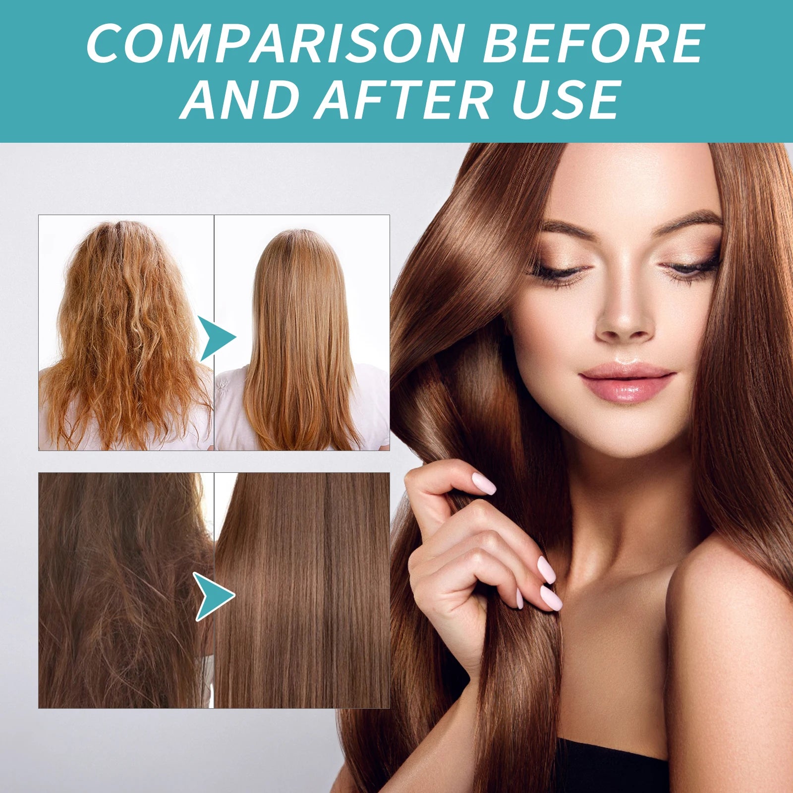 EELHOE Straight Hair Styling Mousse Long Lasting Styling Reduces Hair Frizz Repair Damaged Hair Treatment Cream 60ML Zpaxo