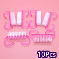 10/30Pcs Acrylic Nail Art Brushes 4 Colors Manicure Tool Set Soft Dust Removal Plastic Cleaning Brushes For Powder Dust Cleaning Zpaxo 10Pcs Pink