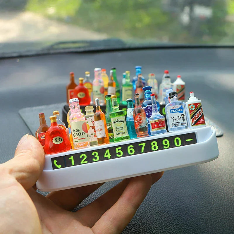 DIY Wine Bottle Parking Card – Phone Number Display Plate