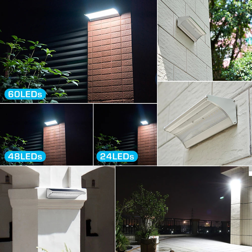 Outdoor Solar Wall Flood Lights Motion Sensor Waterproof Aluminum Zpaxo