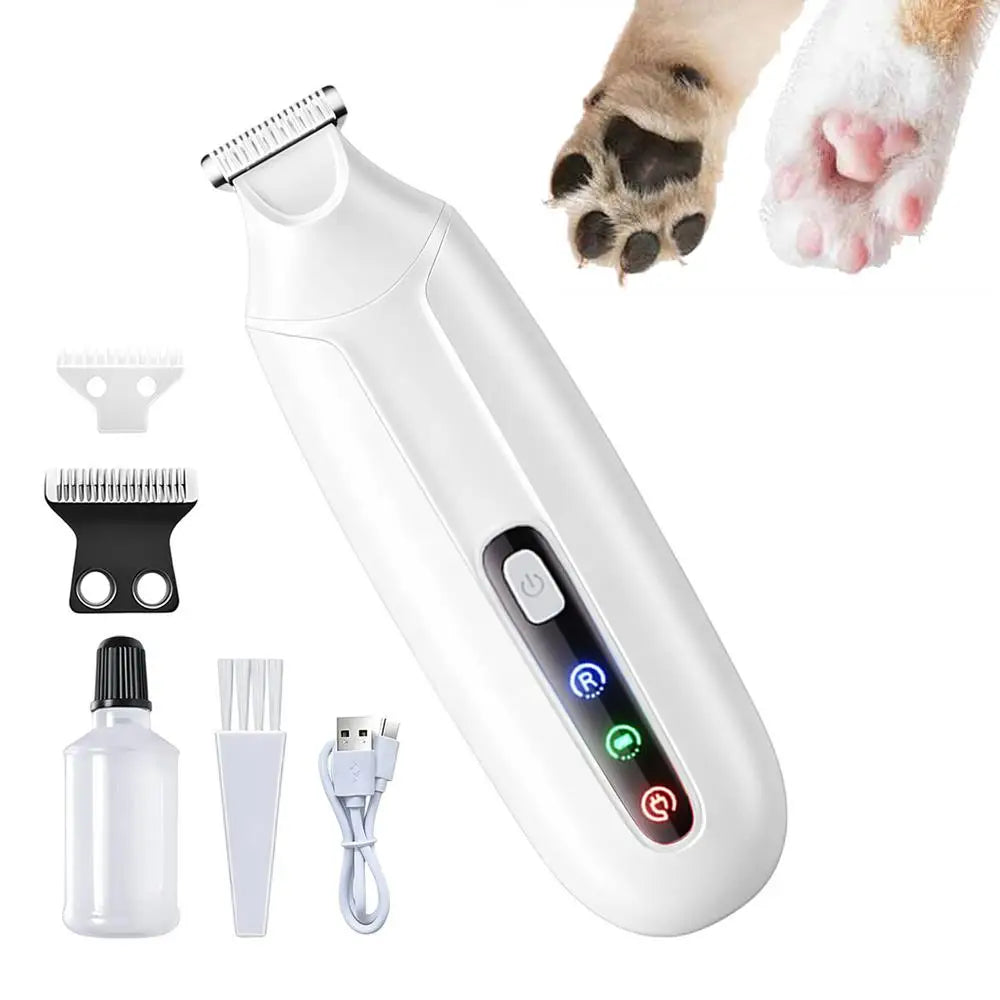 Pet Hair Trimmer Trimming Tool LED Light Electric Dog Paw Grooming