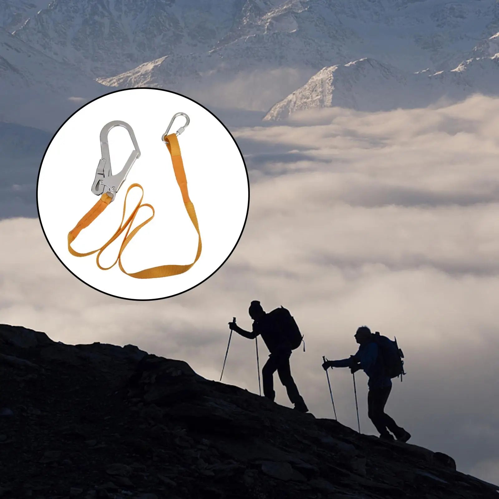 Magideal Outdoor Climbing Harness Belt Lanyard Carabiner Buckle Zpaxo