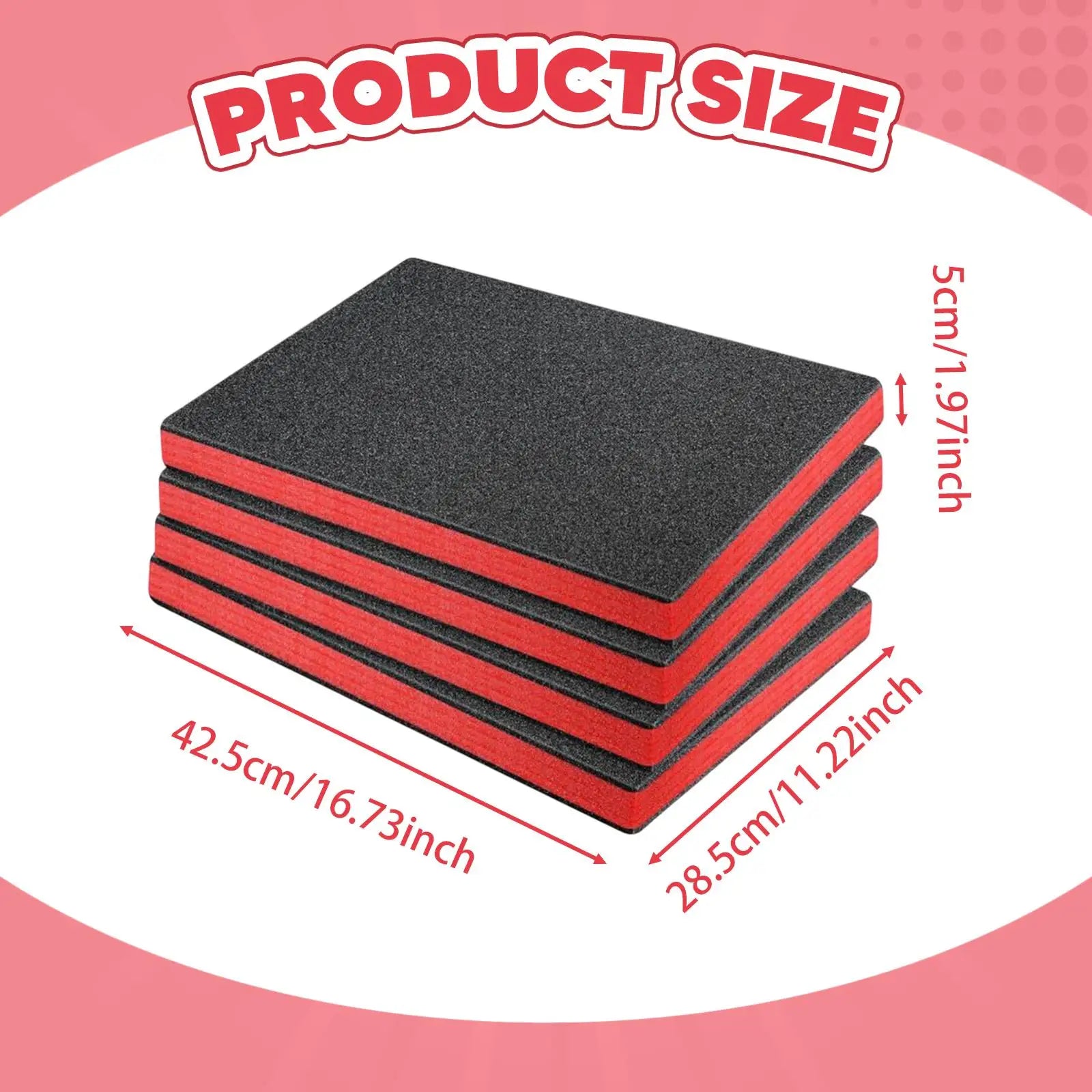 4x Craft Foam Inserts for Cases Reliable Protection Professional Liner Cuttable for Storage Organizer Crafts Padding Tool Box Zpaxo
