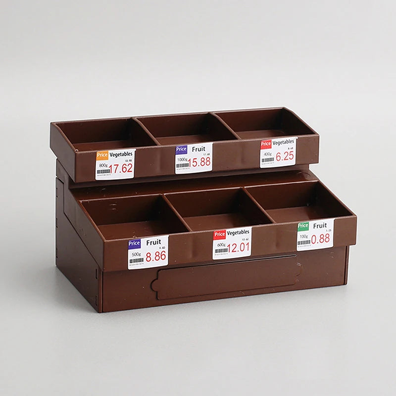 ▶Dollhouse Miniature Mini Food Display Show Stand Cake Bread Dessert Cabinet Kanto Cooking Pantry Furniture Model Scene Props Zpaxo Brown Bread rack