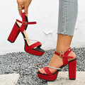 Women Heels Sandals Luxury Designer Sexy Summer Fashion Shoes Elegant Zpaxo Red 38