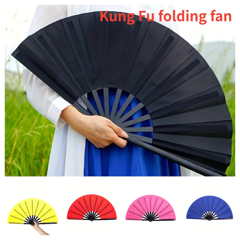 1 Kung Fu Fan Folding Martial Arts Double Sided Plastic Chinese Sound
