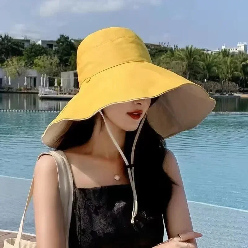 Wide Brimmed Sun Hat Women UV Resistant Hiking Fisherman Foldable