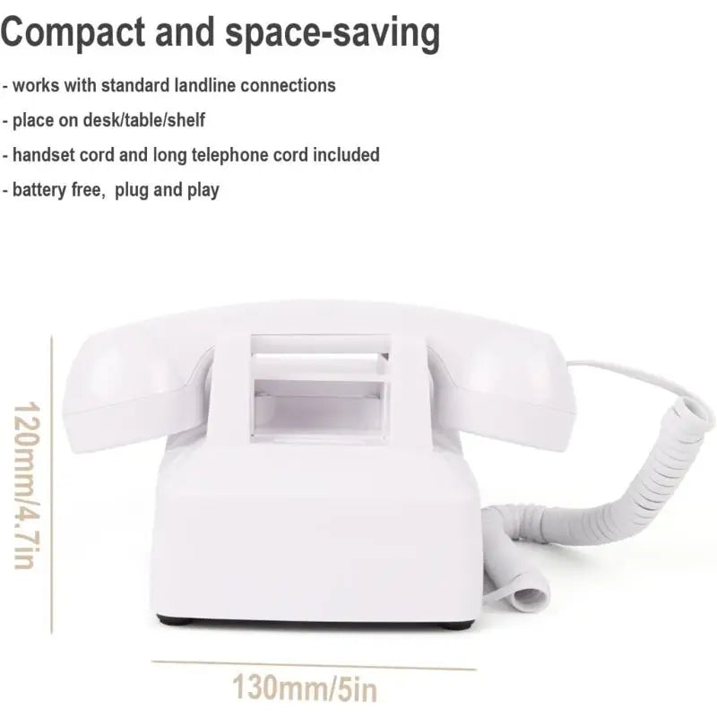 652F Traditional Rotary Wheel Telephone Desk Functional Loud Sound Zpaxo