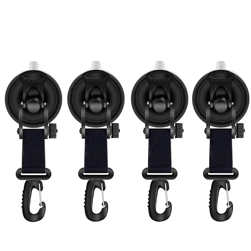4Pcs Suction Cup Anchor Securing Hook Tie Down Camping Tarp As Car Side Awning Pool Tarps Tents Securing Hook Universal Travel Zpaxo 4pcs-black