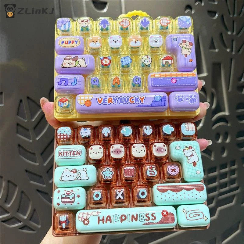 ▶1Pcs Cute 26 Keys Fidget Button Toy, Stress Relief Toy Kids Bag Hanging Pendant Decor Ornament Zpaxo