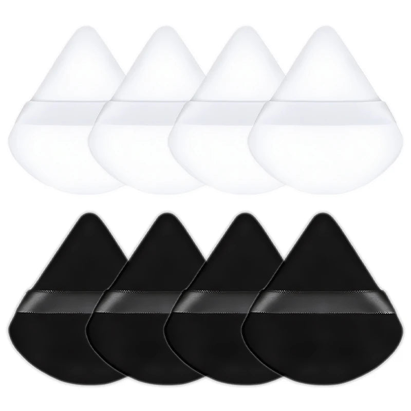 8Pcs Triangle Velvet Cosmetic Puff Make Up Sponges Wet Dry Use for Face Eye Contouring Shadow Cosmetic Foundation Makeup Tool Zpaxo 4pc White 4pc Black