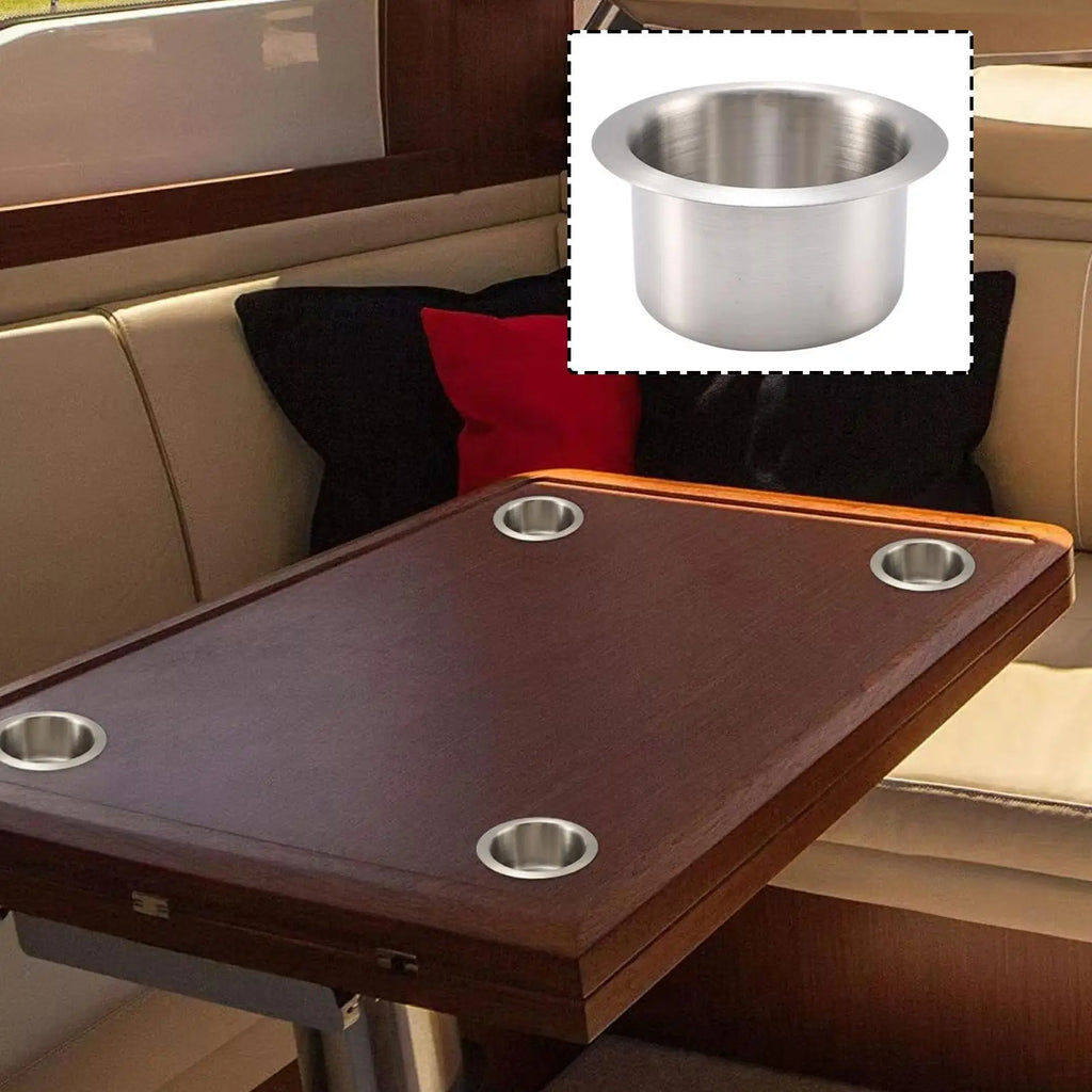 Stainless Steel Cup Holder Insert Drop Boat RV Yacht Drink Coaster