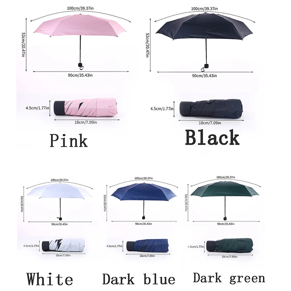 Compact Travel Umbrella Ultralight Folding Pocket Umbrella UV Rain Protection for Outdoor Sun&Rain Umbrella Lightweight Zpaxo