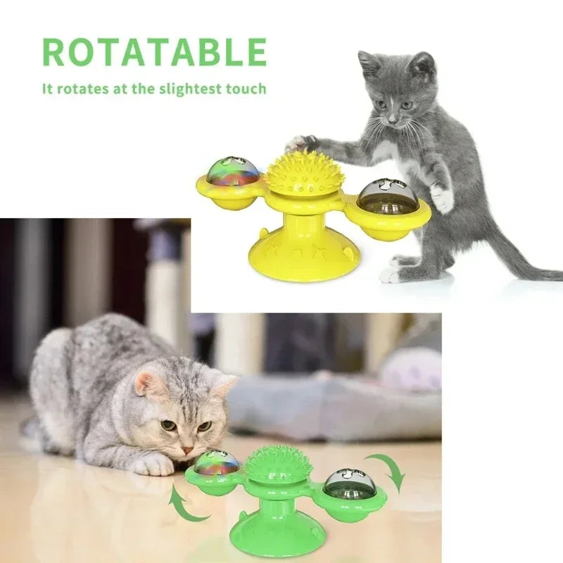 Windmill Cat Toy Interactive Pet Toys Cats Puzzle Game Whirligig