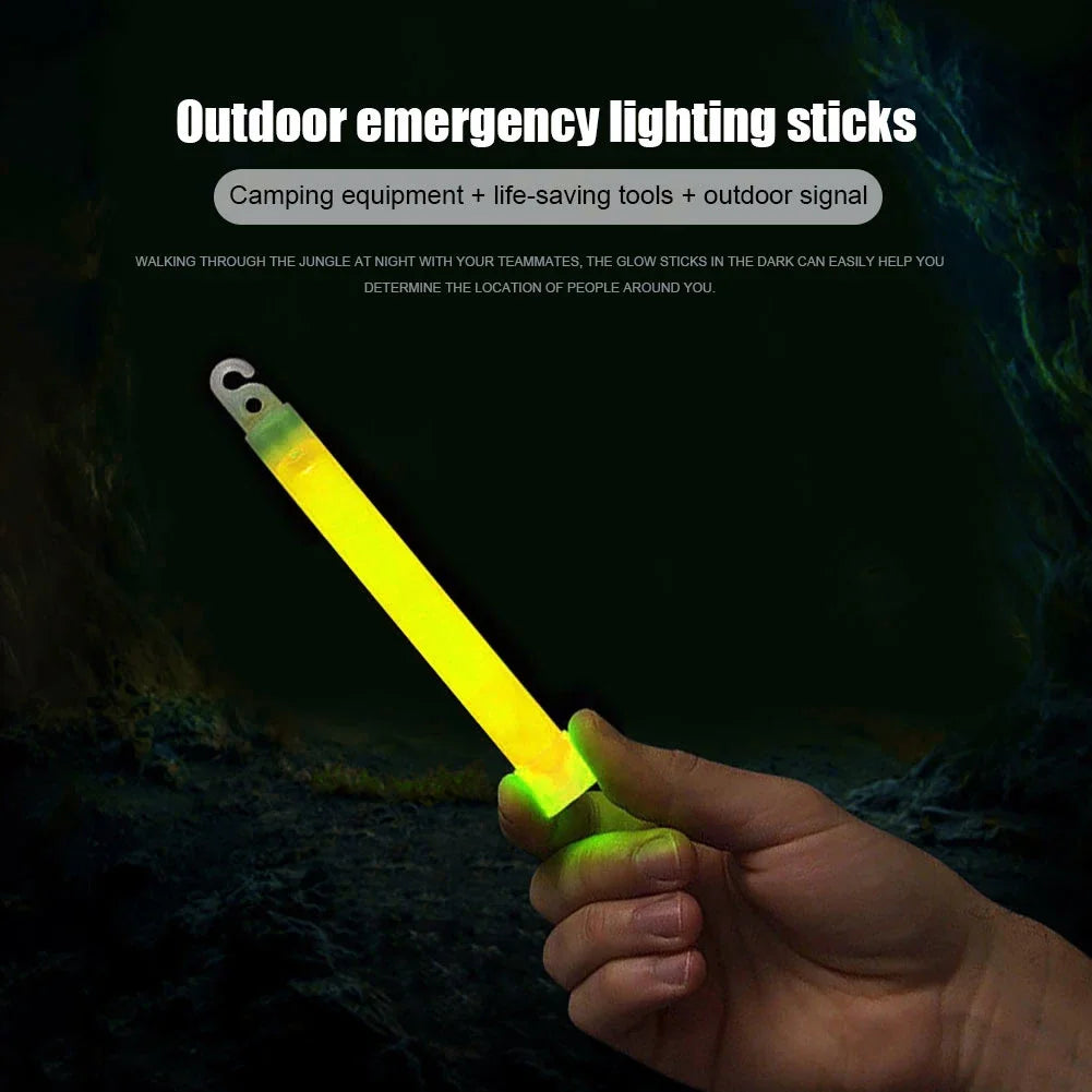 1-50pcs Glow Sticks with Hook 6 inch Fluorescence Light for Hiking Camping Outdoor Emergency Concert Party Light Sticks Zpaxo