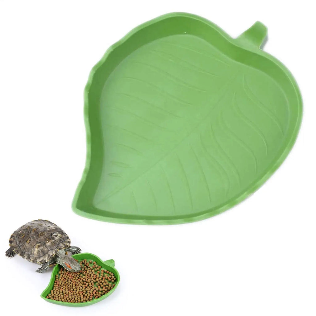 Leaf Reptile Water Dish Flat Hermit Crab Bowl for Drinking and Eating Water Plate for Turtle Lizards Hamsters Snakes Hermit Crab Zpaxo