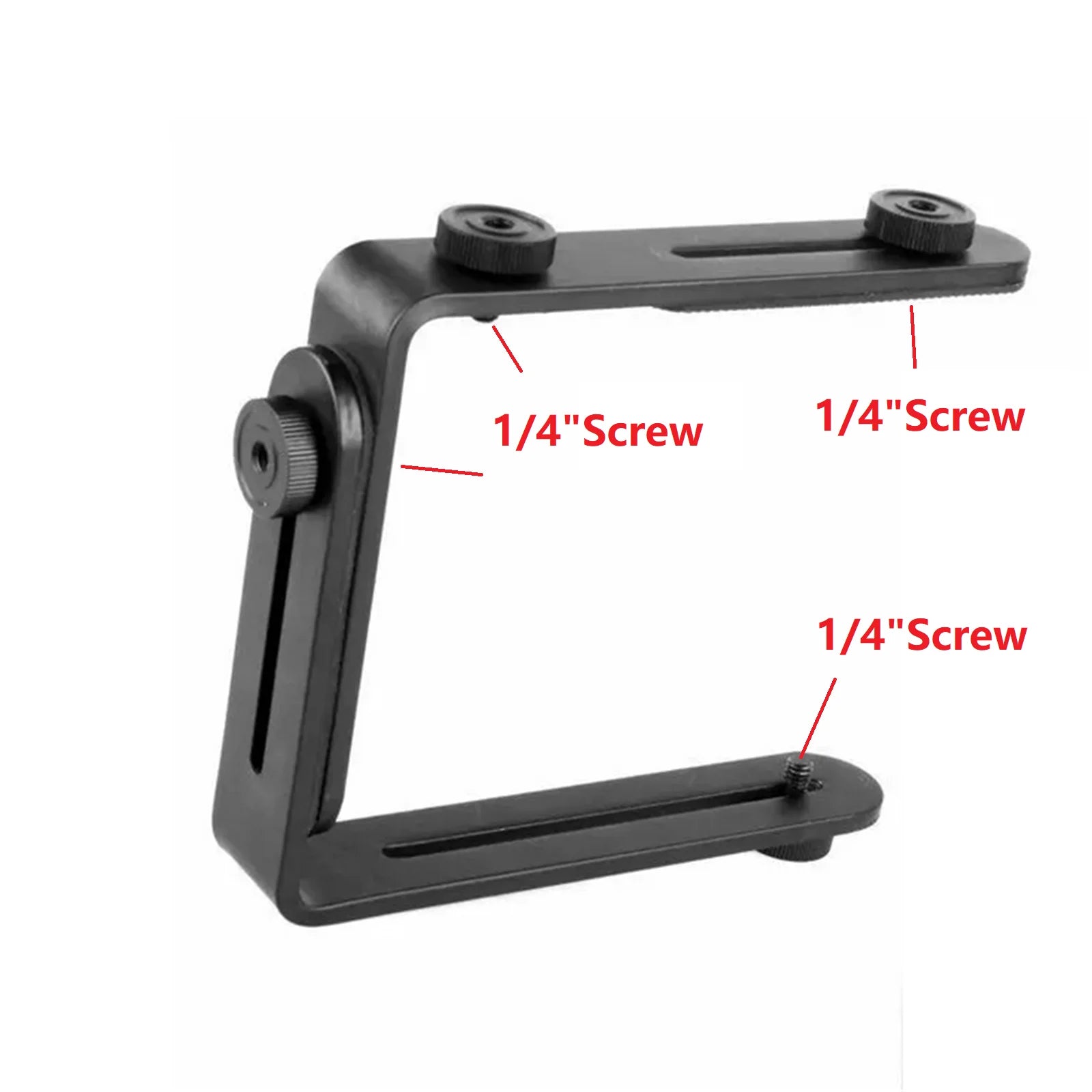 Dual L Shape Camera Flash Bracket Bilateral Frame Twin Double
