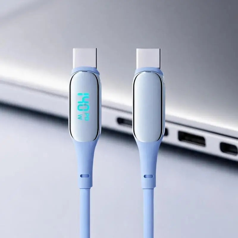 652F Liquid Silicone USB C Charging Cable 140W Real Time Power Display For Notebook And Smartphone 1.5M Zpaxo