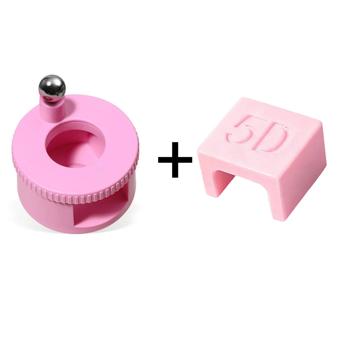 Multifunctional Rotating Cat Eye Nail Magnet Wide Light Glass Bead Zpaxo Pink Set--2Pc