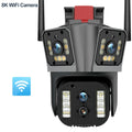 4K Dual Lens Camera Outdoor 10X Zoom PTZ 5K Triple Lens Security Cameras Auto Tracking 8K Four Lens Video Surveillance Webcam Zpaxo 8K Four Len Camera EU Plug