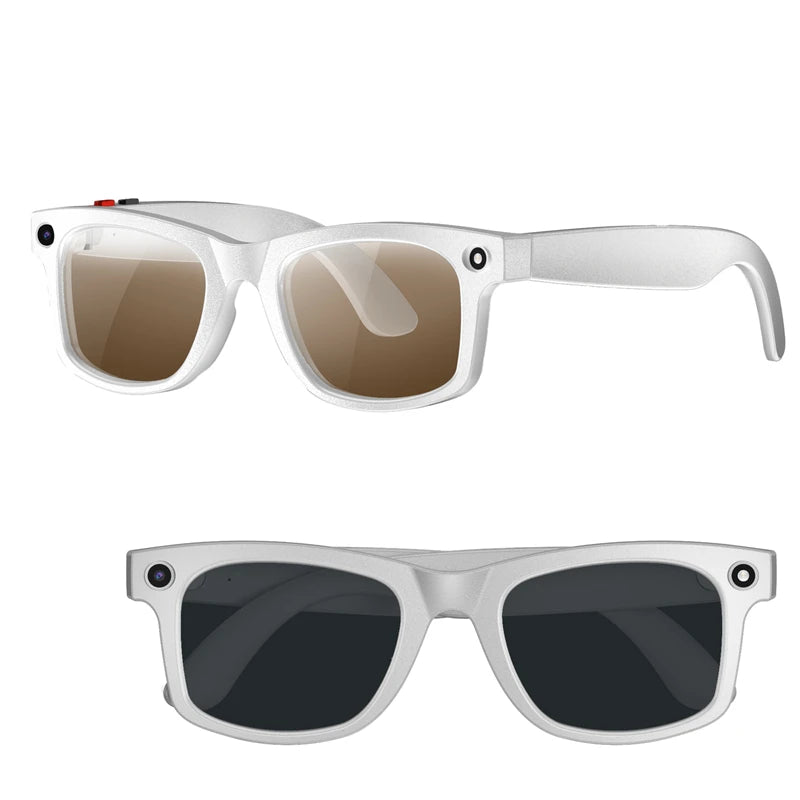 2026 New 800W Camera Smart Glasses Video Recording AI Photo Recognition Bluetooth Call Voice Translation AI Amart Glasses Zpaxo White With 3 Lenses