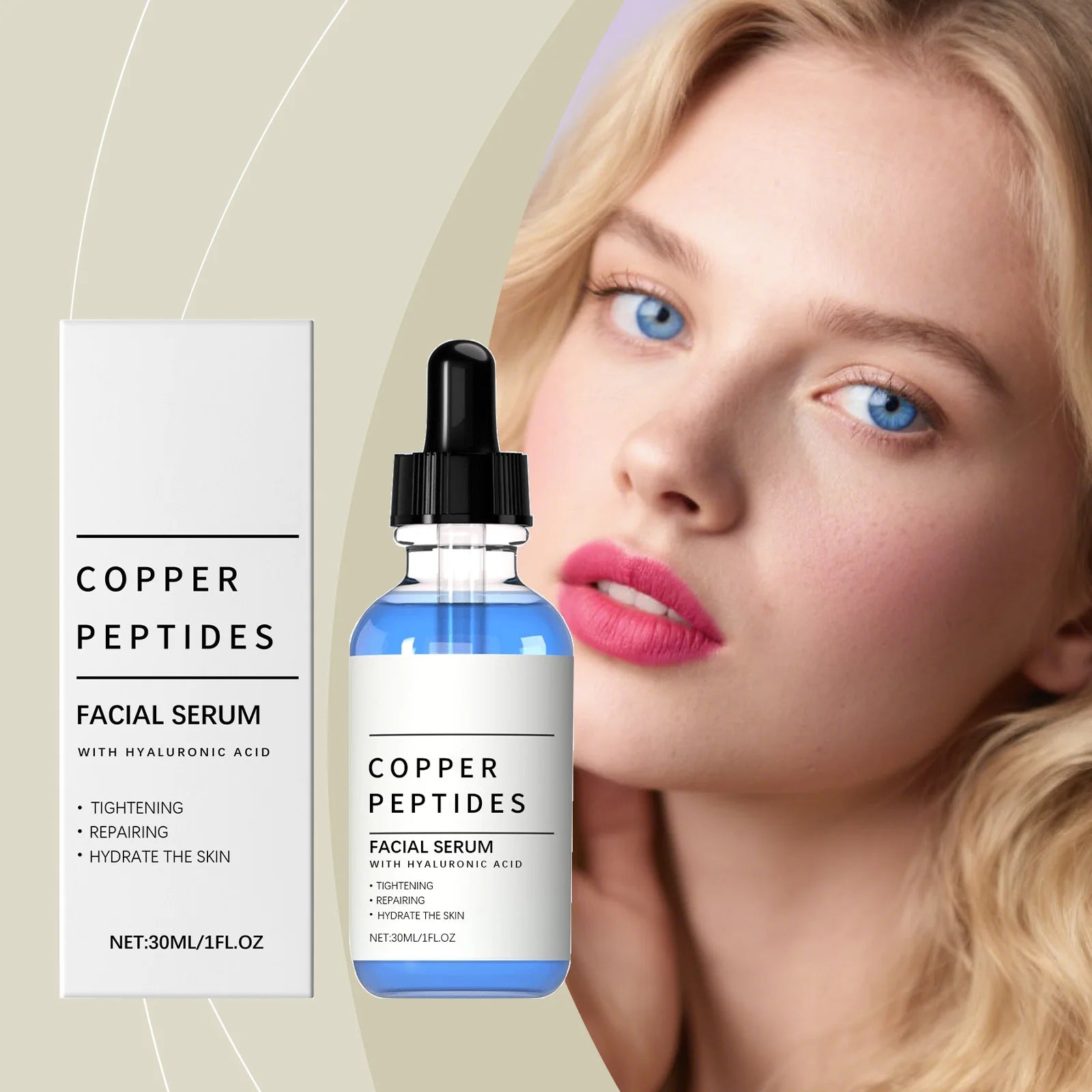 Copper Peptide Serum – Anti-Wrinkle, Firming & Hyaluronic Acid Face Serum Zpaxo