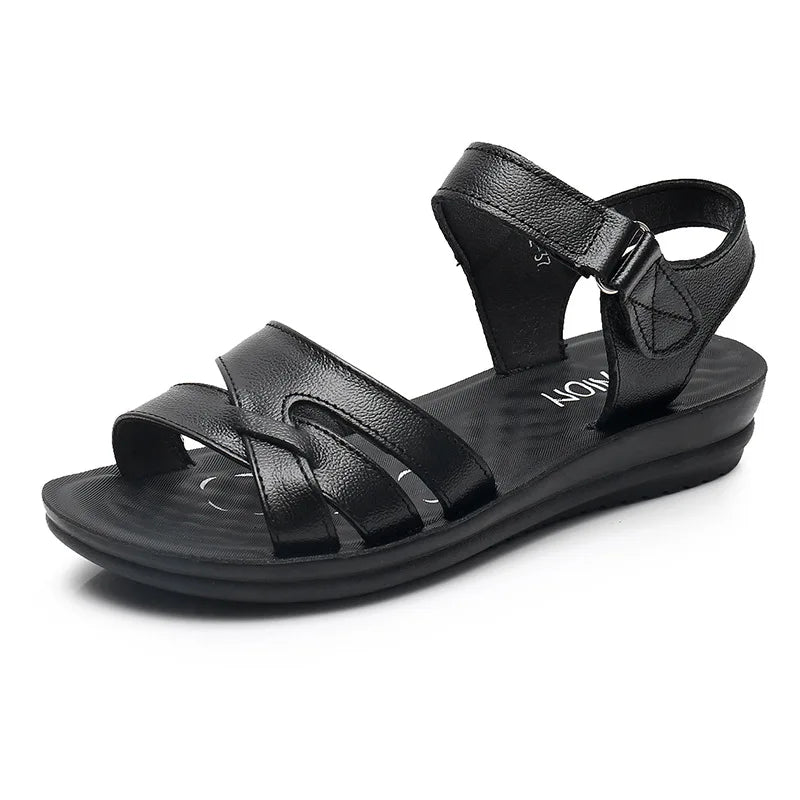 Multi-color Wedge Sandals Women Crisscross Strap Design Adjustable Zpaxo C12 BlACK 38 China Mainland