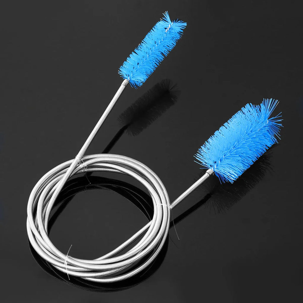 Flexible Double Ended Aquarium Water Hose Cleaning Brush Sky Blue