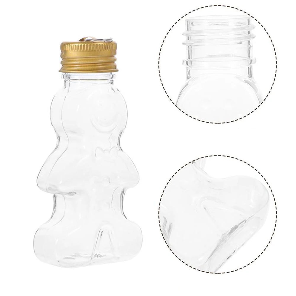 Christmas Gingerbread Man Mini Bottle – Candy & Drink Jar Mini Holiday Bottle Zpaxo