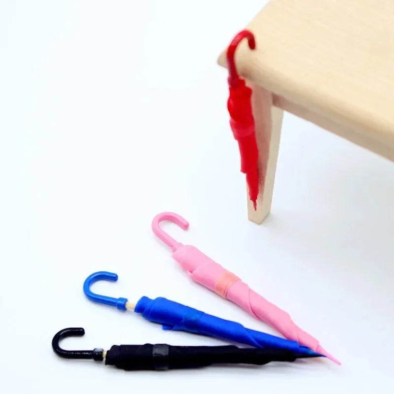 Dollhouse Mini Umbrella 1:12 Scale Fairy Garden Accessory (1–4 Pcs)