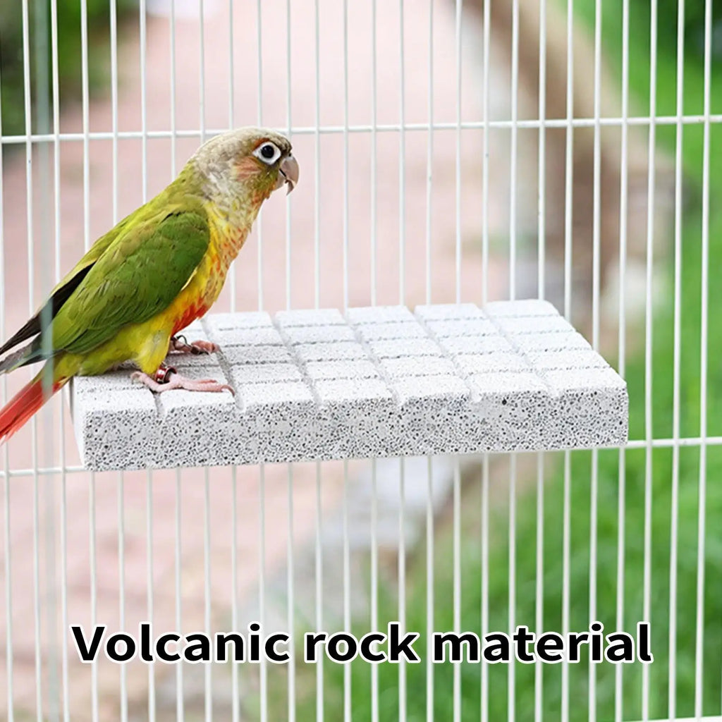 Natural Volcanic Rock Bird Perch Parakeet Chewing Toy Grinding Stone