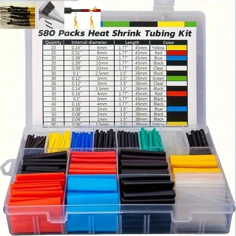 Thermal-Activated Cable Sleeve Shrinkable Wire Protector Kit Insulation Tubes for DlY Proiects Automotive Electronics Repair Zpaxo